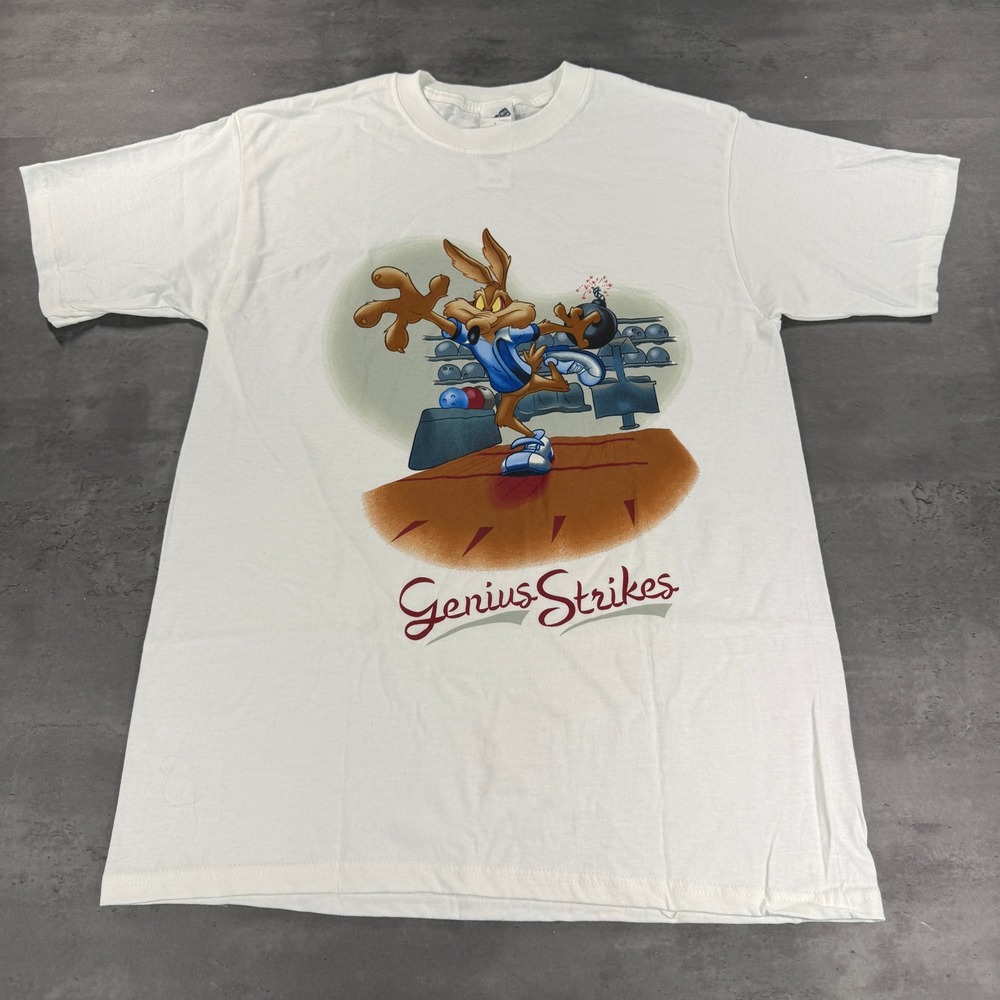 Vintage 90s Wile E Coyote Bowling T Shirt XL/XXL Warner Bros Bomb Pack Promo Tee